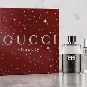 Gucci Men’s Fragrance Gift Set in Burgundy and Silver